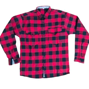 Camisa de Franela a Cuadros Informal para Hombre y Mujer, de Algodón Ligero o Mezcla, Tejido Teñido Personalizado de Primera Calidad - Product Image 1