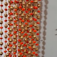 Garland Pom Pom Dekoratif Buatan Tangan Bunga Artifisial Warna Emas Plastik Ramah Lingkungan Ukuran Sesuai Pesanan Dekorasi Pernikahan Rumah Hotel