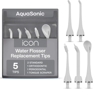 Puntas de repuesto para hilo dental AquaSonic Aqua-5 puntas, 4 tipos: estándar, periodontal, ortodoncia y raspador de lengua-genuino - Product Image 5