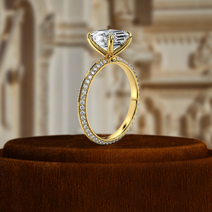 แหวนหมั้นเพชรเลี้ยงในห้องปฏิบัติการ 1 กะรัต ทรงมรกต ประดับเพชรแบบ Pave แหวนแต่งงาน ได้รับการรับรองจาก IGI ทองคำขาว 14k ของขวัญที่ดีที่สุดสำหรับเธอในวันพิเศษ - Product Image 2