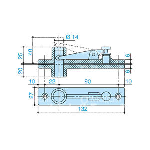 PIN SUPÉRIEUR pour portes battantes Charge maximale 300Kg. - Product Image 1