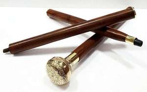 Bastón de madera victoriano antiguo, bastones para caminar, mango de cabeza, palos para despertar de diseñador Vintage para regalos de padre - Product Image 3