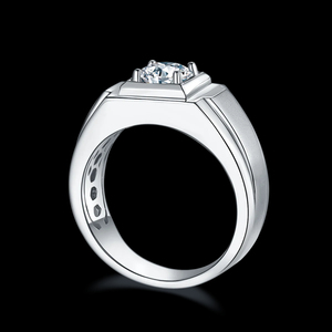 18K White Gold 925 Sterling <b>Silver</b> High Quality VVS Moissanite Diamond <b>Ring</b> Princess Cut for <b>Men</b> and Women's Weddings - Product Image 3