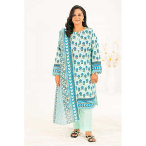 Conjunto de traje Khaddar estampado de 3 piezas para mujer K-52114 con dupatta - Product Image 4