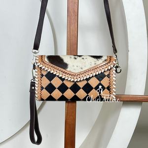 Sac à main mini en cuir à carreaux, fabrication directe d'usine, vente en gros, pour femmes, portefeuille long de luxe personnalisé, pochette à poignet - Product Image 1