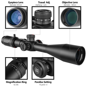 Lunette <span class=keywords><strong>de</strong></span> tir tactique SPINA Optics 6-24x50 FFP (premier plan focal) étanche avec viseur reflex pour la <span class=keywords><strong>chasse</strong></span> - Product Image 5