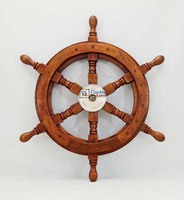 Volant de bateau en bois avec moyeu en laiton, décoration nautique et design Art Déco, fait main, durable, à fixer au mur, 18 pouces, cadeau Diwali