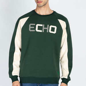 Design de panneau classique couleurs personnalisées coton lourd sweats pour hommes Streetwear Y2K pull à col rond saison froide sweat - Product Image 1