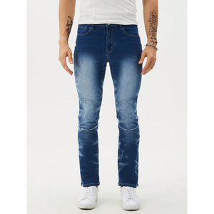 Fabricante de vaqueros al por mayor Streetwear Vaqueros ajustados para hombre con vaqueros ajustados para hombre con rodilla desgastada - Product Image 4