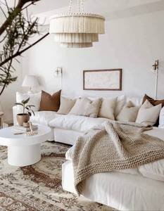 Handwoven Macrame Fringe Chandelier OEM ODM Suistanable Customized Color | Macrame <b>Pendant</b> <b>Light</b> for Livingroom Bedroom Nursery - Product Image 3