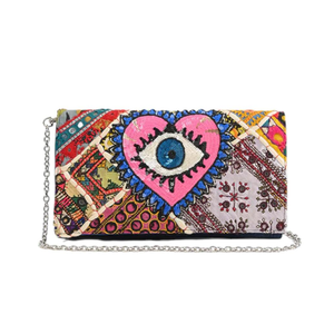 กระเป๋าสะพายพาดลำตัวลายตากระเป๋าสะพายยาวปรับสายได้หลากสีมีสไตล์สำหรับงานปาร์ตี้ครบรอบแต่งงาน - Product Image 2