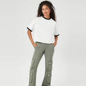 Camisetas de mujer informales transpirables personalizadas holgadas de talla grande ajustadas regulares de Venta caliente lisas a la moda nuevo OEM - Product Image 6