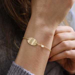 925 Sterling <b>Silver</b> Fine <b>Charm</b> Heart <b>Bracelet</b> with Plate Elegant & Delicate Plate & Heart Design - Product Image 1