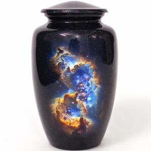 Metallic Cremation Urns and <b>Keepsakes</b> Embossed Design Traditional Funeral Urn <b>for</b> Human <b>Ashes</b> Burial <b>Keepsake</b> Urns <b>for</b> Sale - Product Image 3