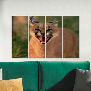 ภาพพิมพ์บนผ้าใบ: งานศิลปะติดผนังลายสัตว์ป่าสุดหรูสำหรับตกแต่งบ้าน,4P: ห่อหุ้มอย่างดี - Product Image 1