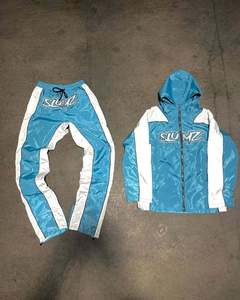 Survêtement décontracté pour homme 2026 personnalisé, coupe-vent épais avec capuche, veste en nylon et pantalon à taille élastique, veste zippée d'hiver - Product Image 1