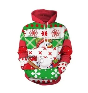 Sudadera con Capucha de Felpa 100% Algodón Personalizable con Estampado 3D de Papá Noel, Sudadera con Bolsillo para Hombre, Transpirable, Ecológica - Product Image 2