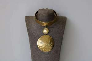 Collar de latón natural hecho a mano para fiestas de boda mujeres niñas uso producto hecho a mano collar de latón superventas - Product Image 6