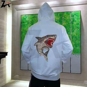 Sudadera de lujo con diamantes de imitación para hombre, ropa de calle informal cálida, Sudadera con capucha, Top de manga larga holgado para otoño e invierno, moda masculina elegante - Product Image 2