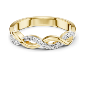 0.128 CT Lab-Grown Diamond Twist <b>Ring</b> for Women 18KT, 14KT, 10KT Gold & 925 <b>Silver</b> Yellow, Rose, White Gold VVS-VS EF CVD - Product Image 1