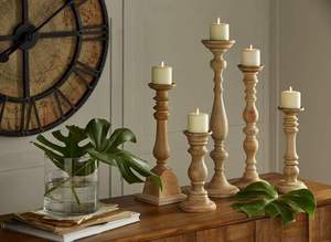 Portavelas de pilar de madera para decoración del hogar, soporte de vela de estilo creativo para fiesta de boda para uso en interiores y exteriores - Product Image 4