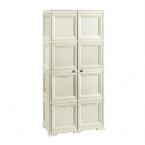 Armario de Plástico Omnimodus con 2 Puertas Abatibles Angora (80cm) KIT Móvil para Armarios Portátiles Tontarelli - Product Image 3