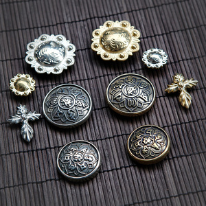 Élément chinois décoratif Rivet boucle Style rétro cuir artisanat accessoires laiton Nickel argent bijoux résultats composants - Product Image 1
