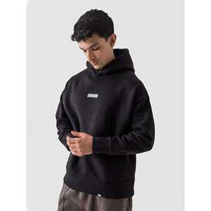 Sudadera con Capucha Negra 100% Algodón, Tejido de Punto - Product Image 4