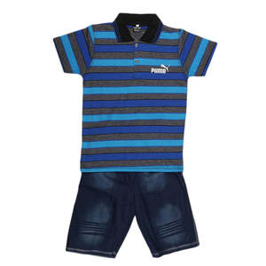 Costume à manches courtes pour garçons - Bleu royal - Product Image 2