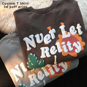 Fabricant poids lourd de haute qualité en coton biologique t-shirt hommes vente en gros concepteur graphique t-shirt personnalisé bouffant impression t-shirt - Product Image 5