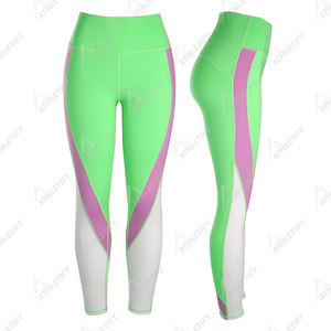 Leggings de yoga respirants à taille élastique - Leggings de sport pour femmes à taille haute, longueur intégrale, en élasthanne/polyester pour la salle de sport - Product Image 6