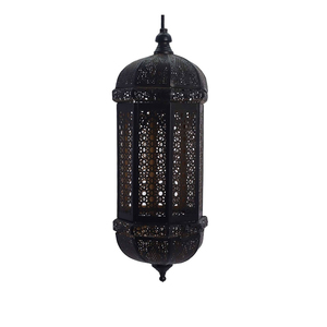 Handcrafted Iron Metal Moroccan Hanging <b>Lantern</b> Pendant <b>Light</b> White Finish Lamp With Intricate Laser Cut Pattern For Home <b>Indoor</b> - Product Image 2