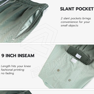 Short de bain de plage pour hommes Vente en gros bon marché Short de sport uni à séchage rapide grande taille Short de bain de fitness avec poches pour hommes - Product Image 3
