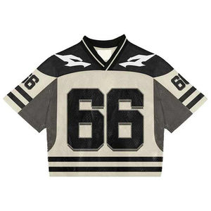 Maillot de football américain unisexe 100% polyester de haute qualité à manches courtes, séchage rapide, respirant, taille plus - Product Image 1