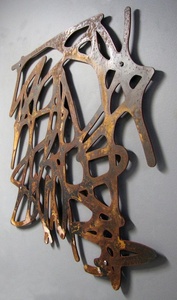 Arte Mural Multifuncional de Metal Flotante Personalizable con Formas Orgánicas, Estilo Moderno de Mediados de Siglo, con Acabado Oxidado - Product Image 2