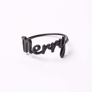 Elegante servilletero de metal negro Merry para uso en restaurante de Navidad en precio al por mayor de La India - Product Image 1