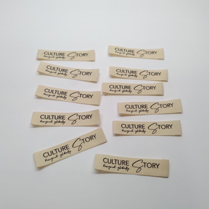 Etiquette sérigraphiée en coton personnalisée, matériau recyclé, étiquette de cou de marque, étiquette d'entretien et de lavage pour vêtements de mode, vêtement - Product Image 6