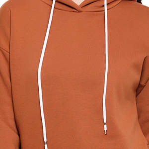 เสื้อฮู้ดดี้ผู้หญิงแบบขายส่ง ขนาดและโลโก้สั่งทำได้ แขนยาว ทรงโอเวอร์ไซส์ แบบยูนิเซ็กซ์ ไซส์พลัส รับผลิตตามแบบ OEM - Product Image 4