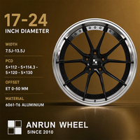 Jantes forgées noires à huit branches avec lèvre argentée, 2 pièces, 18 19 20 21 pouces, 5x112 5x114.3 5x120 BMW 320i
