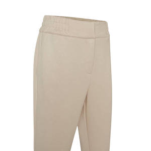 Pantalones anchos de punto beige con cintura elástica - Product Image 2