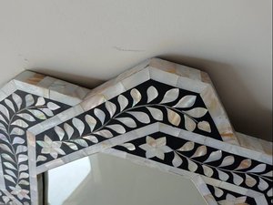 Marco de espejo con incrustaciones de hueso de calidad estándar, espejos de pared para colgar en la pared, decoración del hogar, marco de espejo montado en Interior - Product Image 6