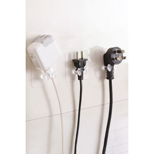 <b>Adhesive</b> Wall Hangers Multipurpose Transparent Plastic <b>Hook</b> Plug Cable Organizer Holder - Product Image 1