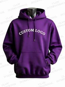 Sudadera con capucha de lana de algodón 100% de peso pesado para hombre de alta calidad, ropa de calle con logotipo personalizado, moda térmica de estilo Regular para invierno - Product Image 5