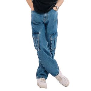 Pantalones Vaqueros de Mezclilla de Primera Calidad para Hombre, Venta al Por Mayor OEM, Precio Económico, Pantalones Vaqueros con Bolsillos Cargo, Lavables, Estilo Urbano - Product Image 4