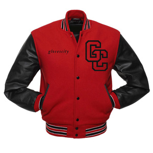 Venta al por mayor de guantes de Ciudad de color personalizado Varsity hombre casual chaqueta de béisbol para hombre Letterman algodón poliéster Unisex Varsity chaqueta - Product Image 6