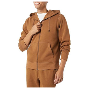 Men Winter Hoodie Sweatshirt 100% Cotton Fleece Knitted Fabric 410g Long Sleeve Zipper-Up Eco-Friendly Breathable Pocket Solid - Product Image 2