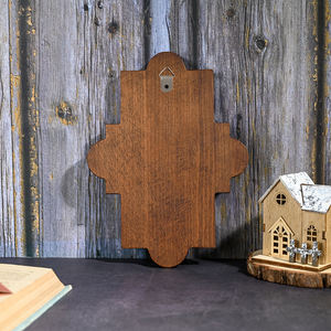 भगवान चरवाहा लकड़ी का क्रॉस डेकोर, हाथ से नक्काशीदार जेस्स, मेमने की दीवार फांसी के साथ, ईसाई आशीर्वाद घर शिल्प - Product Image 3