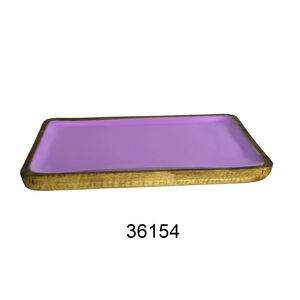 Plateau de service rond en bois enduit d'émail de vente chaude pour la maison et les hôtels plateau de service de nourriture imprimé en bois naturel personnalisé - Product Image 6