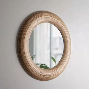 Modern Wall <b>Mirror</b> Made in India with High Quality <b>Wooden</b> <b>Frame</b> <b>Round</b> Wall <b>Mirror</b> by Azora Industries - Product Image 6