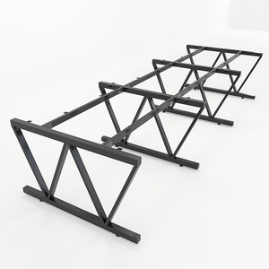 โต๊ะโลหะอุตสาหกรรมสำหรับ 6 คน พร้อมโครงสร้างรูปตัววี-SFVC123 - Product Image 1